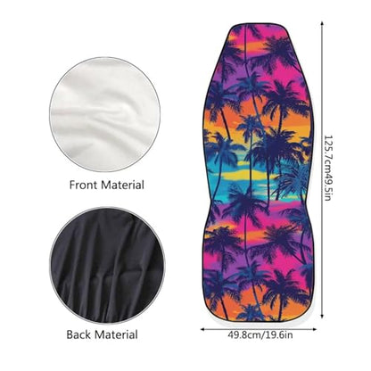 Dreaweet Hawaiian Palm Tree Print Car Seat Covers Front Seats Only Universal Car Seat Cover Soft Front Seat Covers for Cars SUV Trucks 2 Piece Careat Protector Car Seat Cover - color: Hawaiian Palm Tree