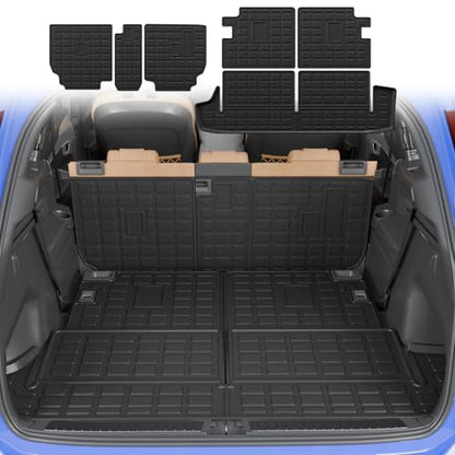 Cargo Mat Compatible with 2010-2024 Toyota 4 Runner 7 Seat Cargo Liner Trunk Mat TPE Back Seat Cover Protector 2023 4Runner Accessories (Fit 7 seat,Trunk Mat+2nd & 3rd Row Backrest Mats) - size: Trunk Mat+2nd&3rd Row Backrest Mats