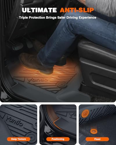 Floor Mats for F150 Ford 2015-2025 2026 and F150 Lightning 2022-2025 2026 SuperCrew with Bucket Seats(Without Rear Fold Flat Storage Box), Custom Fit TPE All Weather Floor Liners - size: F150/F150 Lightning Without storage