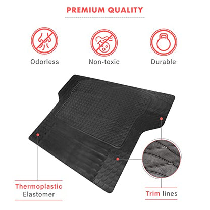 VaygWay Heavy Duty Cargo Liner Trunk Floor Mat – All Weather Trunk Protection Floor Mat - Black Rubber Trimmable Durable Cargo Auto Mat – Universal Fit Car SUV Truck Auto - style: Cargo Floor Mat