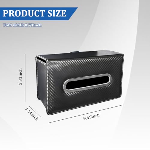 Car Tissue Holder, Leather Rectangle Vehicle Seat Back Hanging Tissue Dispenser Box Cover, Keep Tidy Automotive Interior Napkin Organizer, Universal for SUV Sedan Truck (Carbon Fiber) - color: Carbon Fiber