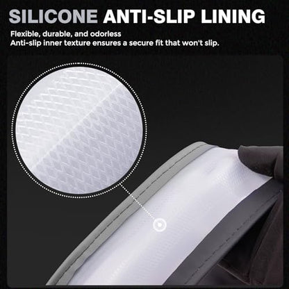 Car Steering Wheel Cover, Microfiber Leather Steering Wheel Covers with Anti-Slip Lining, Breathable Elastic Car Steering Wheel Protector, Universal Standard Size 14-15 inch - color: GrayBlack
