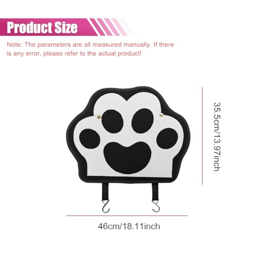 2PCS Car Kick Mats Backseat Protector, Dog Cat Paw Print Leather Car Back Seat Cover for Kids Pets, Waterproof Vehicle Seat Back Kick Mat Organizer to Protect from Dirt, Mud & Scratches(Black) - color: Black