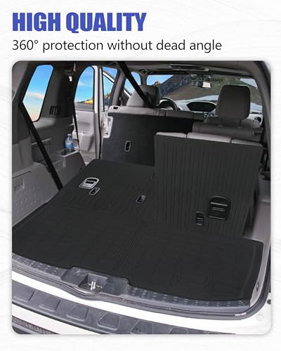 Cargo Liners Backrest Mat for Honda Pilot Accessories 2009-2015 with Hook&Loop Rear Trunk Mat Rear Seat Back Cover Protector All Weather Anti-Slip Split Dog Liner 3 PCS - color: Honda Pilot 2009-2015, size: Backrest Mat + Trunk Mat