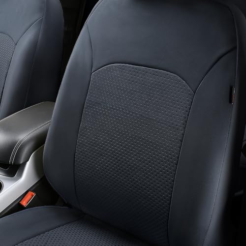 Flying Banner Car Seat Covers Front Seats Rear Bench Polyester car seat Protectors Easy installations Rear Bench Split Classic Man Lady Truck - color: Full set neoprene Solid Gray
