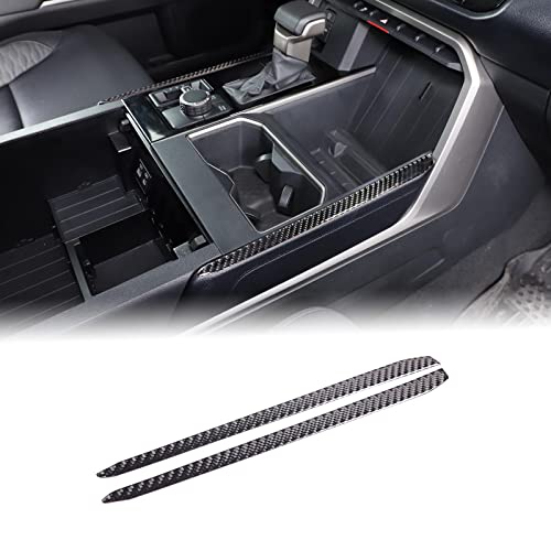 Inner Center Console Gear Control Panel Side Strip Cover Trim Compatible with Toyota Tundra/Sequoia 2022-2024 Carbon Fiber Center Console Gear Box Side Panel Protect Sticker Moulding Strip Accessories - size: Gear Control Panel Side Strip Trim