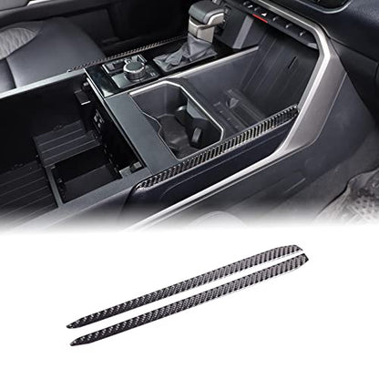 Inner Center Console Gear Control Panel Side Strip Cover Trim Compatible with Toyota Tundra/Sequoia 2022-2024 Carbon Fiber Center Console Gear Box Side Panel Protect Sticker Moulding Strip Accessories - size: Gear Control Panel Side Strip Trim