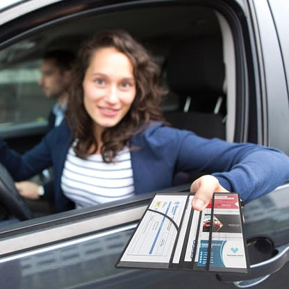 Car Registration and Insurance Holder,Leather Vehicle Glove Box Organizer Wallet for Document,Perfect for any Car,Truck,Motorcycle,Driver License,Trailer or Boat,Men & Women,American Flag-289 Eagle