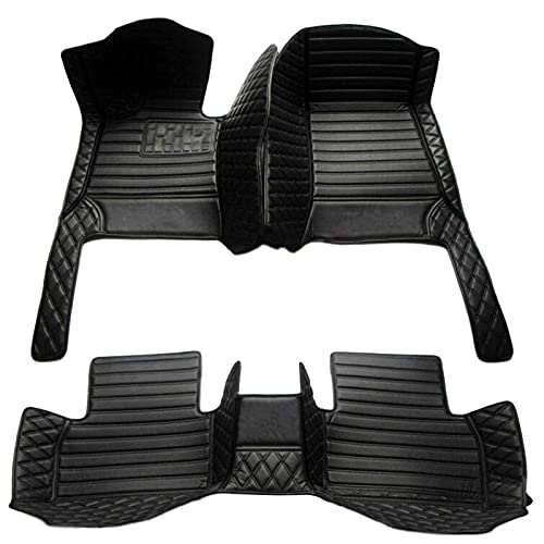 Custom Making Car Floor Mats for 95% Sedan SUV Sports Car Full Coverage Cute Men Women Pads Protection Non-Slip Leather Floor Liners (Black Strips) - color: Black strips