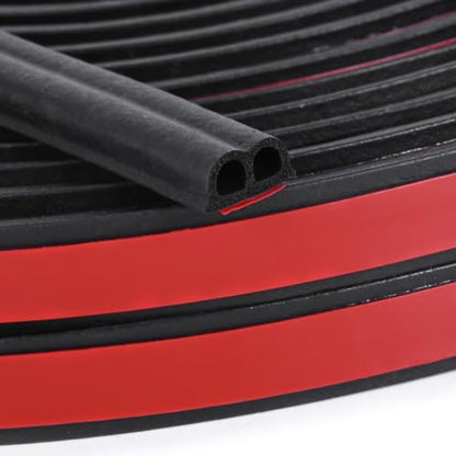 98.4 Feet Universal Self Adhesive Weather Seal Strip, 51/100 x 1/5 Inch Thick, Car Door & Window Weatherstrip with Soundproof Engine Cover - size: 98.4 Feet Long