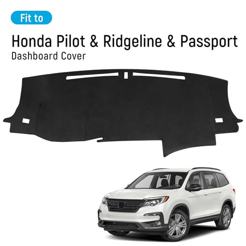 Dash Cover for Honda Pilot 2016-2022 & Ridgeline 2017-2025 & Passport 2019-2025 Accessories Flannel Dashboard Cover Dash Mat Center Console Cover Sunshield Protector Pad - size: for Honda 2016-2022 Pilot