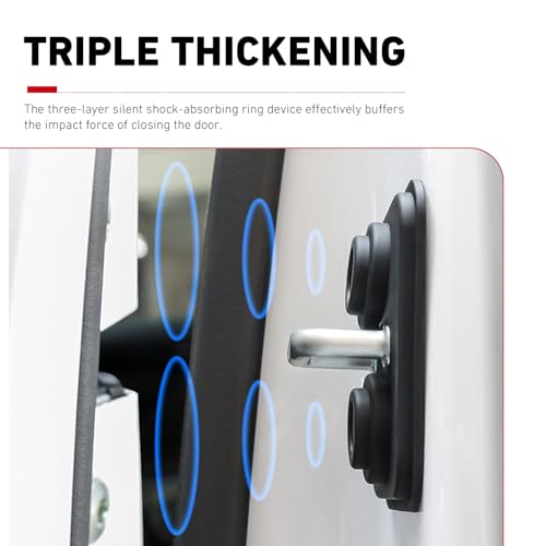 4 PCS Car Door Strike Protector, Upgraded Silicone Car Door Latch Covers, Self-adhesive Shock-absorbing Door Protection Cover, Universal for Most Cars (Black)