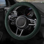 Suede Steering Wheel Cover with Upgraded Silicone Inner Ring, Breathable, Anti-Slip, Leather Universal 14.5 to 15 Inch Steering Wheel Cover (Green with Handwoven Craft) - style: Green with Handwoven Craft