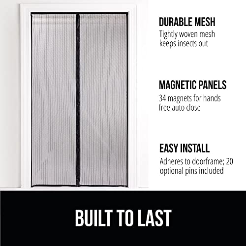 GORILLA GRIP Magnetic Screen Door, Hands Free Mesh Curtain Keeps Bugs and Mosquitos Out, Automatic Magnet Closure, Heavy Duty Patio Sliding Dog Doors Cover, Window Screens Protector, Black 39x83 - size: 39" x 83"