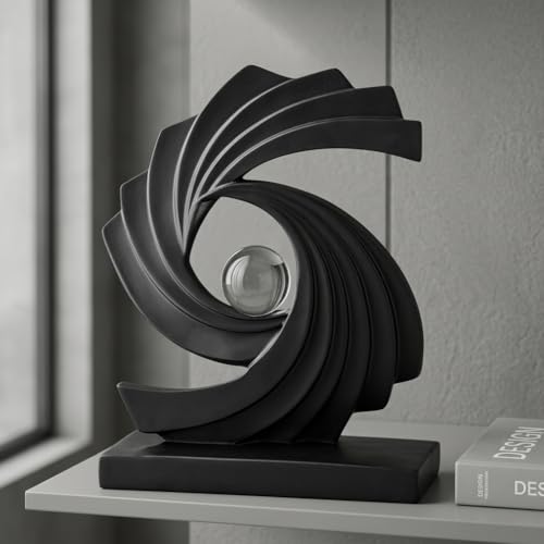 AWNR Blue Abstract Statue Accent Decor, Adornos para Sala Modernos Shelf Decor Aesthetic for Coffee Table, Modern Home, TV Stand, Men's Bedroom, Coffee Table, Console Table, Entryway (Black)