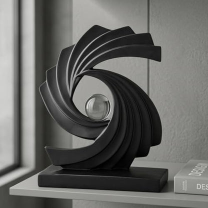 AWNR Blue Abstract Statue Accent Decor, Adornos para Sala Modernos Shelf Decor Aesthetic for Coffee Table, Modern Home, TV Stand, Men's Bedroom, Coffee Table, Console Table, Entryway (Black)