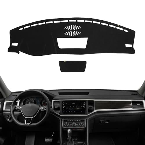 Dashboard Cover Dash Mat Fit for Vo-lkswa-gen 2023-2018 Atlas,Atlas Cross Sport (Without HUD Models),Car Dash Board Mat Anti-Glare Carpet,Non-Slip Pad Sunshield Protector (Black) - color: Black, size: Fit 2018-2023 Atlas - (Black)