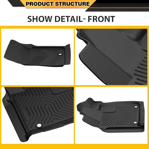 G-PLUS TPE Cargo Liners,Compatible with 2007-2011 Toyota Tundra Double/CrewMax Cab Pickup,All Weather Full Cover Protection Floor Liner Front & 2nd Row 3PCS - size: Fit Toyota Tundra 2007-2011 | Crew Cab | 3PCS