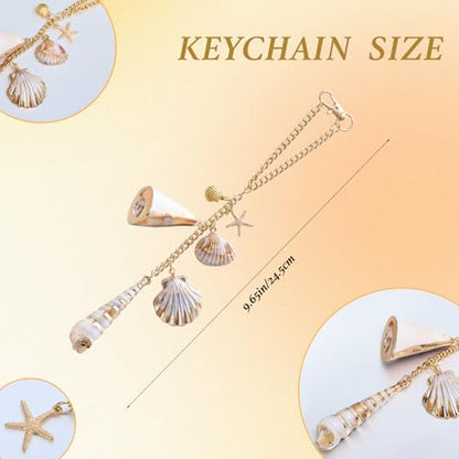 3pcs Sea Shells Car Decor Set Handmade Coastal Rear View Mirror Hanging Accessory and Air Vent Clips Set Cute Beach Themed Car Interior Decorations Ocean Themed Cute Car Charms for Women