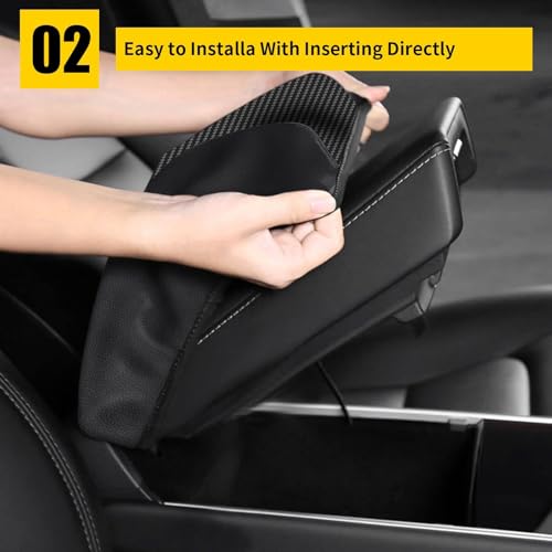 AOMSAZTO Carbon Fiber Armrest Covers for 2012 2013 2014 2015 Honda Civic Black - color: black-3