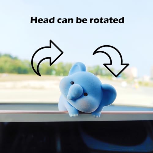 Cute Furry Animal Rear View Mirror Accessories, Car Dashboard Ornament Center Screen Decoration Rearview Mirror Charm, Car Accessories Interior Decor for Women/Men - style: Elephant