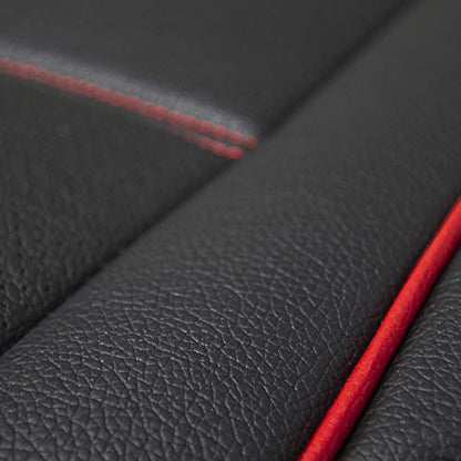 FH Group Back Seat Faux Leather Seat Cushion - Universal Fit, Rear Seat Covers for Cars with Rear Split Bench, Car Seat Cover for SUV, Sedan, Van, Red - color: Red - Rear Set