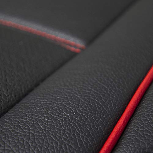 FH Group Front Set Faux Leather Car Seat Cushions - 2 Pack Seat Covers for Cars Trucks SUV, Waterproof, Universal Fit Seat Covers, Red/Black - color: Red - Front Set