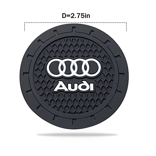 TACOMA Car Cup Holder Coaster for Audi Recessed Silicone Cupholder Coaster Interior Accessories 2.75in 2Pieces Black - color: Black-02