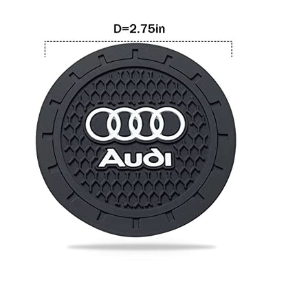 TACOMA Car Cup Holder Coaster for Audi Recessed Silicone Cupholder Coaster Interior Accessories 2.75in 2Pieces Black - color: Black-02