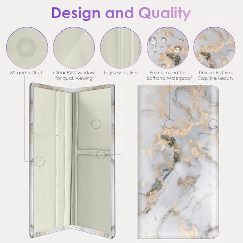 Car Registration and Insurance Holder，Colour Patterns Men Women Car License Document Registration and Insurance Card Holder - color: Grey Marble