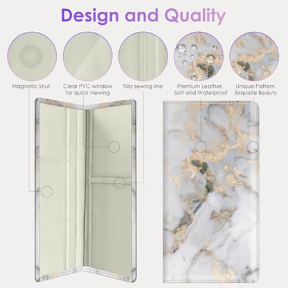 Car Registration and Insurance Holder，Colour Patterns Men Women Car License Document Registration and Insurance Card Holder - color: Grey Marble