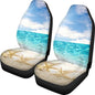 Pehede Car Seat Cover Sea ??Beach Shells Front for Cars, Easy to Install Cover Set, Accessories Auto Trucks Van SUV,2 Packs - color: Multi33