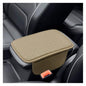 Leather Car Center Console Cover, Anti-Scratch Auto Middle Console Protective Cushion with 2 Storage Bags, Universal Waterproof Vehicle Armrest Pad Accessory for Sedan, SUV, Truck (Beige) - color: Beige