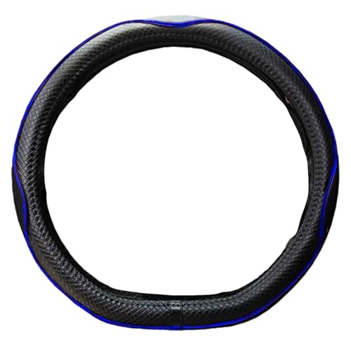 Mayco Bell Flat Bottom Steering Wheel Cover Anti-Slip,Safety,Soft,Breathable,Durable,Full Surround,Comfortable Grip Microfiber Leather (D Shape, Black Dark Blue) - color: Black Dark Blue, size: D Shape