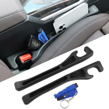 2PCS Car Seat Gap Filler,Anti-Drop Car Seat Crack Organizer,Prevent Items Falling Between Seats - Flexible & Durable for Universal Vehicles,Car Interior Accessories(Black)