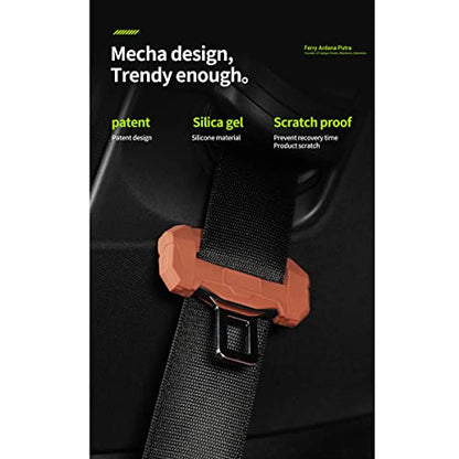Car Universal Seat Belt Clips Cover,Seat Belt Buckle Protector for Car, Anti-Scratch Silicon Seat Belt Buckle Protector (Black, Large Size)