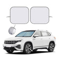 2 PCS Car Windshield Sun Shade, Auto Sun Heat and UV Rays Blocker, 28"×31" Foldable Automotive Front Window Sunshade Protector, Universal Vehicle Interior Accessories (Silver-M) - color: Silver-M (28×31 inches)