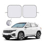 2 PCS Car Windshield Sun Shade, Auto Sun Heat and UV Rays Blocker, 28"×31" Foldable Automotive Front Window Sunshade Protector, Universal Vehicle Interior Accessories (Silver-M) - color: Silver-M (28×31 inches)