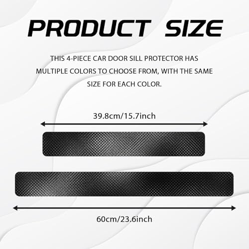 Car Door Sill Protector 3D Carbon Fiber Door Sill Guards Interior Trim Sticker, 4PCS Universa Carbon Fiber Anti-Scratch Entry Edge Guard Protection Trim Strips Black Car Accessories (Black 3D) - size: Black 3D