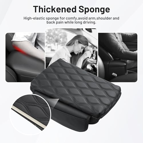 Autorder Center Console Cover for 2022-2025 2026 Hyundai Santa Cruz Accessories Armrest Cushion Cover Nappa Leather Middle Console Covers Anti-scratch Cushion Pad with Pockets Storage Bag - size: Hyundai Santa Cruz 2022-2026
