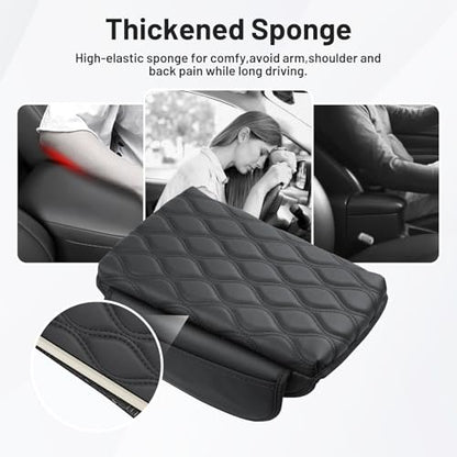Autorder Center Console Cover for 2022-2025 2026 Hyundai Santa Cruz Accessories Armrest Cushion Cover Nappa Leather Middle Console Covers Anti-scratch Cushion Pad with Pockets Storage Bag - size: Hyundai Santa Cruz 2022-2026