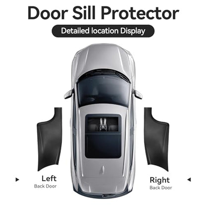 2PCS Rear Door Sill Protector for 5 Seater Tesla Model Y 2024 2023 2022 2021 Accessories (NOT Fit Juniper & 7 Steater) Black ABS Material Rear Door Car Pedal Kick Protection