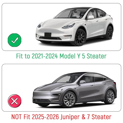 2PCS Rear Door Sill Protector for 5 Seater Tesla Model Y 2024 2023 2022 2021 Accessories (NOT Fit Juniper & 7 Steater) Black ABS Material Rear Door Car Pedal Kick Protection