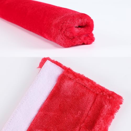 Soft Faux Fur Universal Fit Seatbelt Cover Car Truck SUV Airplane Seat Belt Shoulder Pad for Carmera Backpack Straps Neck Cushion Protector Extra Long 25.6in Red - color: Red, size: 25.6in 1pack