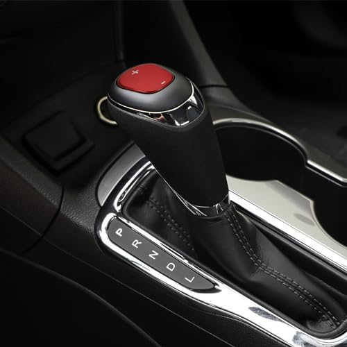TOMALL Stainless Steel Car Gear Shift Knob Cover Compatible with Chevy Equinox 2018-2020 Shift Panel Trim Gear Lever Cover Trim for Car Interior Center Console Accessories (Red)