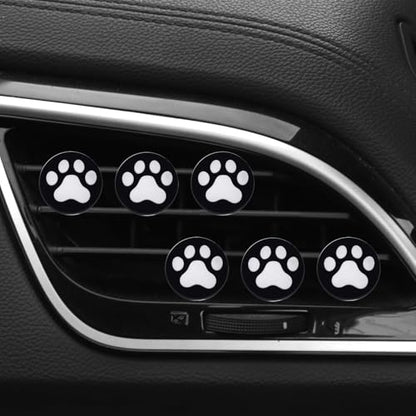 6 Pcs Black and White Dog Paws Air Vent Clips,Cute Dog paws Car Air Fresheners Vents Clips Diamond Vent Clip Car Interior Decor Charm Accessories Decoration for Women,Automotive Air Fresheners