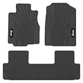 IKON MOTORSPORTS, Custom Fit Floor Mats Compatible with 2012-2016 Honda CR-V, Latex Rubber Heavy Duty All Weather Season Car Auto Front Rear Carpets Liner 3PC Black, 2013 2014 2015 - color: Latex Black
