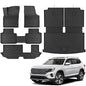 KARPAL Floor Mats for 2018-2025 2026 Volkswagen Atlas 7 Seats Bench Seating (Not for Cross Sport), Custom Fit All Weather TPE Car Interior Carpet Protector Full Set VW Atlas Accessories
