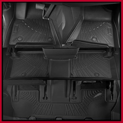 Naibeve Floor Mats for 2008-2013 Toyota Highlander - All Weather for Toyota Highlander Floor Mats Liners 3 Row & Cargo Liner & Seats Back Cover Behind The 3rd Row - size: 7)Highlander|2008-2013