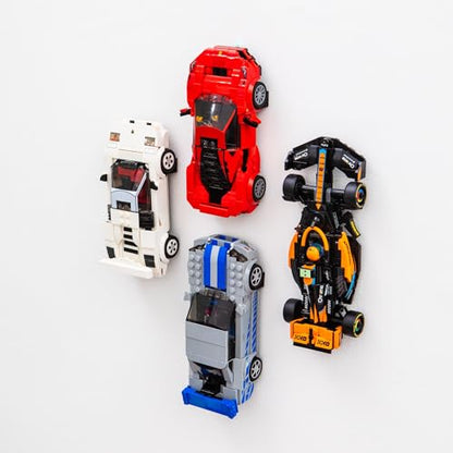 Wall Mount Hook for Speed Champions Cars - Easy to Install Wall Mount Display Hooks for Brick Cars (4 Pack) - size: 4 Pack